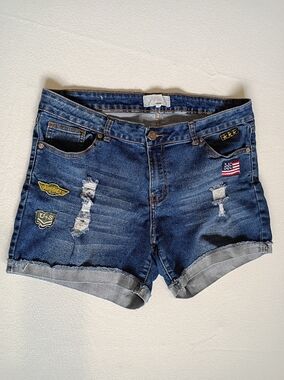 1826 Jeans Woman Patriotic Theme Patches Size 18